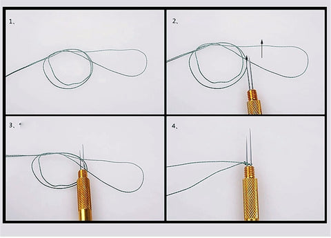 Image of Metal Fishing Hook Knotting Tool