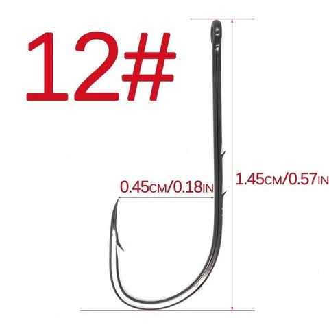 Image of 50Pcs Carbon Steel Long Shank Fishing Hooks