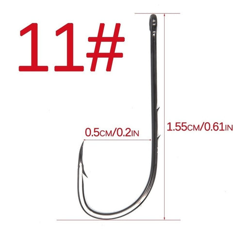 Image of 50Pcs Carbon Steel Long Shank Fishing Hooks
