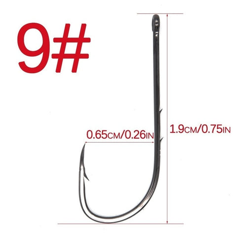 Image of 50Pcs Carbon Steel Long Shank Fishing Hooks
