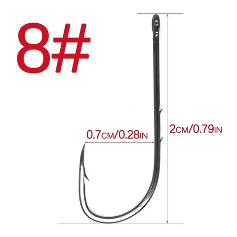 Image of 50Pcs Carbon Steel Long Shank Fishing Hooks