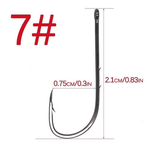 Image of 50Pcs Carbon Steel Long Shank Fishing Hooks