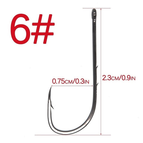 Image of 50Pcs Carbon Steel Long Shank Fishing Hooks