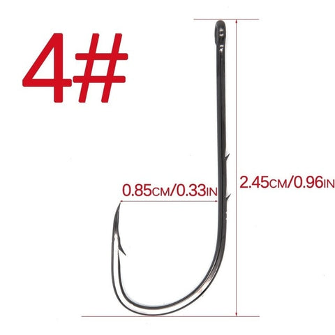 Image of 50Pcs Carbon Steel Long Shank Fishing Hooks