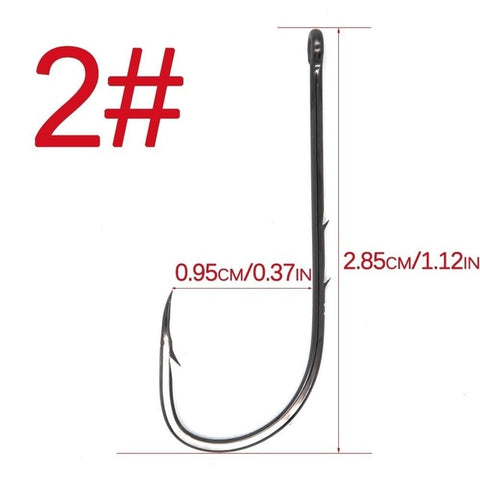 Image of 50Pcs Carbon Steel Long Shank Fishing Hooks