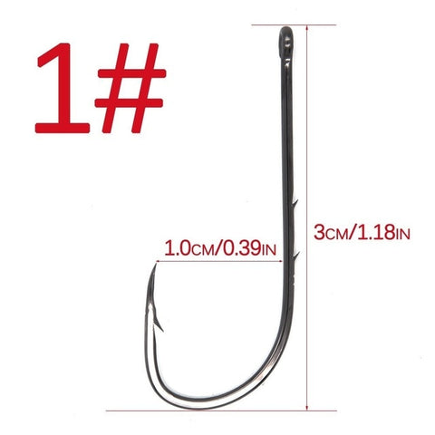 Image of 50Pcs Carbon Steel Long Shank Fishing Hooks