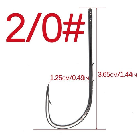 Image of 50Pcs Carbon Steel Long Shank Fishing Hooks