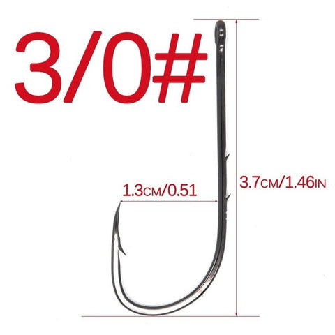 Image of 50Pcs Carbon Steel Long Shank Fishing Hooks
