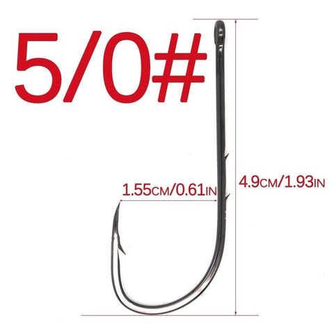Image of 50Pcs Carbon Steel Long Shank Fishing Hooks