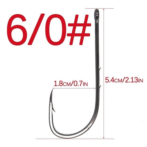 Image of 50Pcs Carbon Steel Long Shank Fishing Hooks
