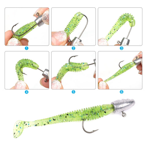 Image of 10Pcs Lead Head Fishing Hooks