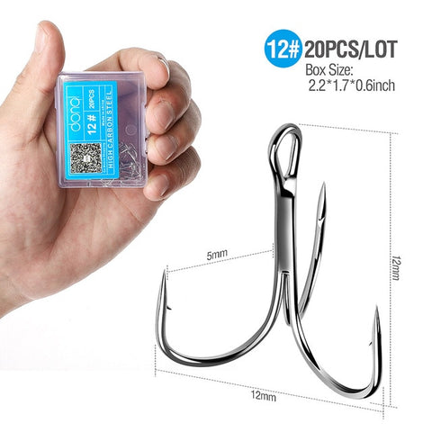 Image of 20Pcs Treble Fishing Hooks