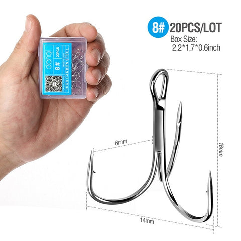Image of 20Pcs Treble Fishing Hooks