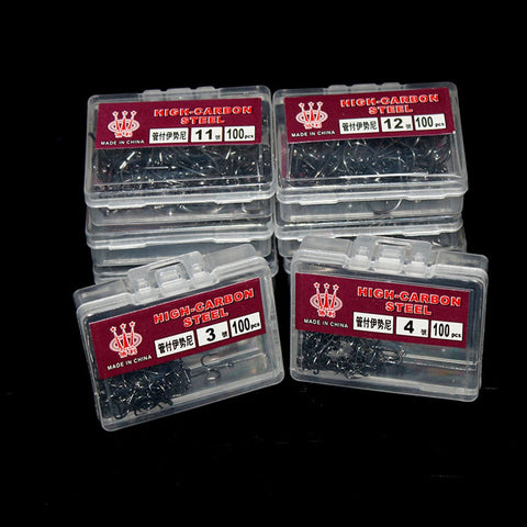 Image of 100Pcs High Carbon Steel Fishhooks