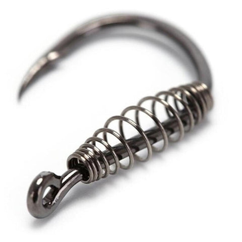 Image of 10Pcs Barbed Spring Fishing Hooks