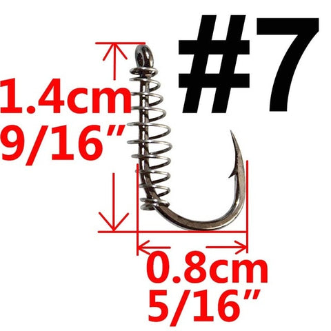 Image of 10Pcs Barbed Spring Fishing Hooks