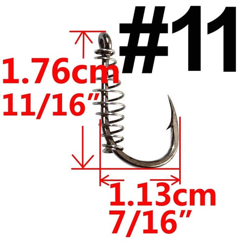 Image of 10Pcs Barbed Spring Fishing Hooks