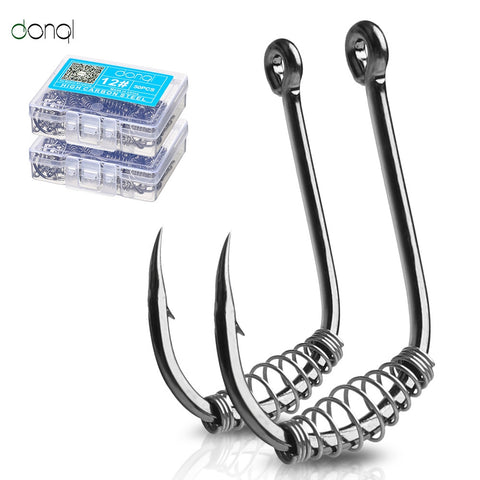 Image of 10Pcs Carbon Steel Spring Fish Hooks
