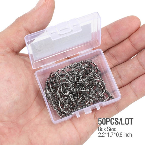 Image of 10Pcs Carbon Steel Spring Fish Hooks