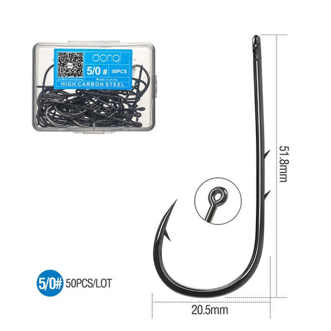 Image of 50Pcs Carbon Steel Fishing Hooks