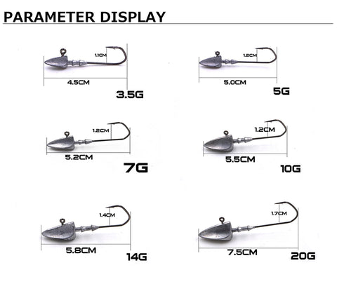 Image of 5Pcs Lead Head Hooks